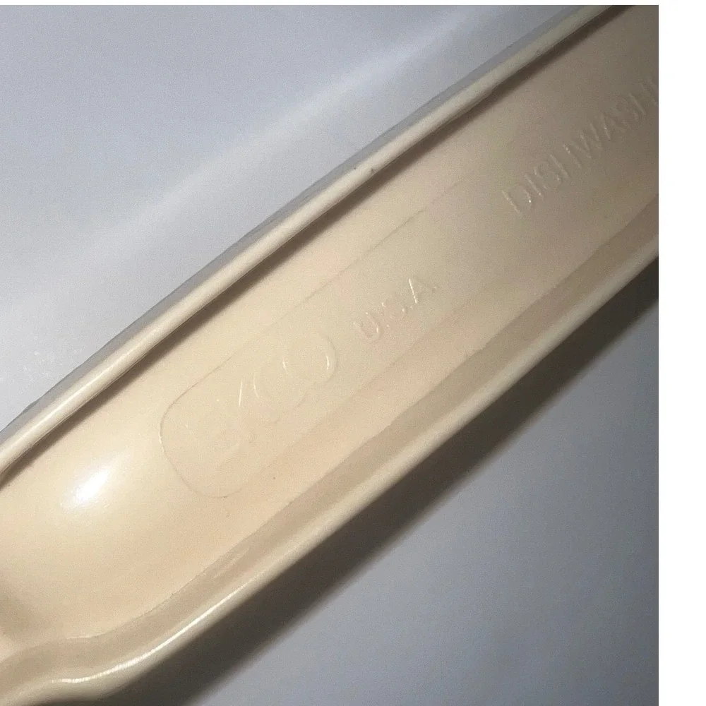 Ekco Pasta‎ Fork Server Almond Beige Vintage Slotted Spoon USA